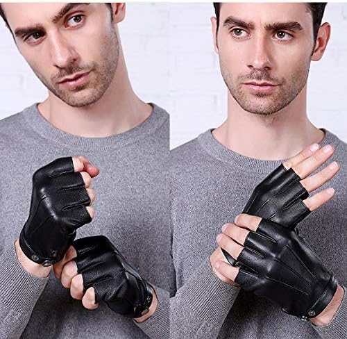 Fingerless Driving Gloves Leather Outdoor Sport Half Finger Glove