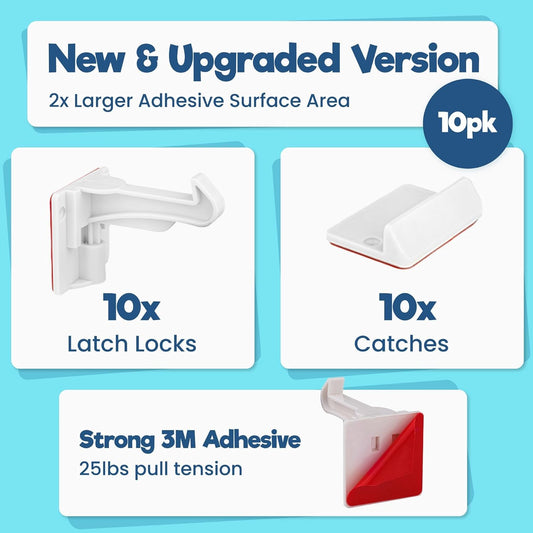 Invisible Baby Proofing Cabinet Latch Locks