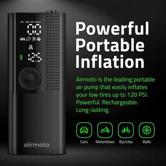 Airmoto Portable Tire Inflator with Digital Gauge