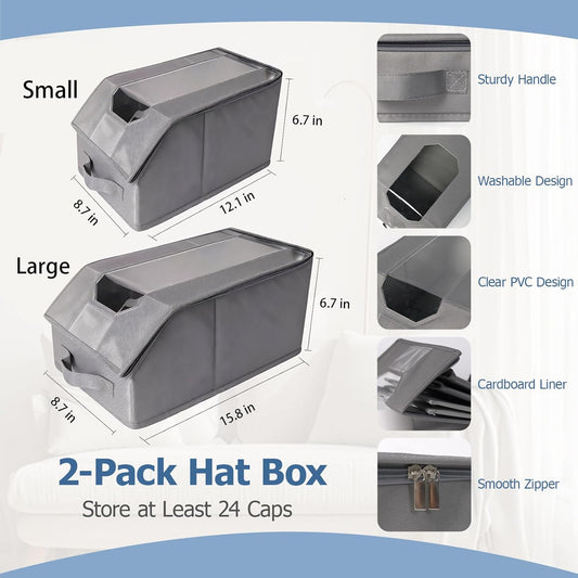 2 Pcs Stackable Hat Organizer for Baseball Caps