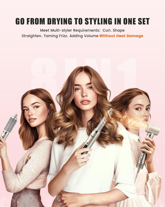 8-in-1 Professional Hot Air Styler&Hair Dryer Brush