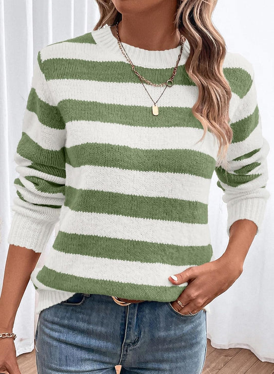 Dokotoo Sweaters for Women Crewneck Striped Cute