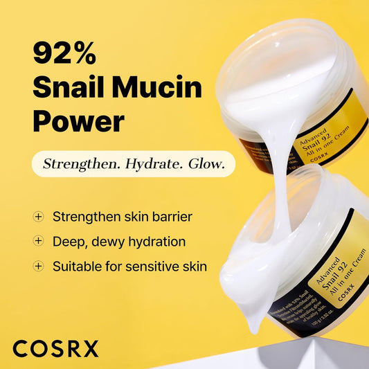 COSRX Snail Mucin 92% Face Moisturizer Skincare