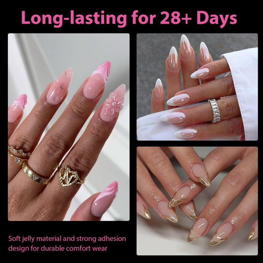 UNA GELLA Almond Gel Nail Tips