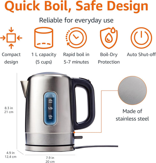 Amazon Basics Electric Stainless Steel Kettle