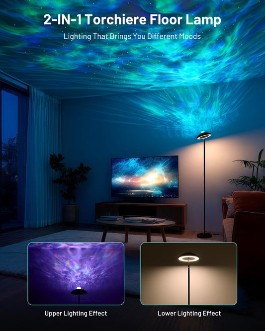 LED Floor Lamp with RGB Star Projector & Remote