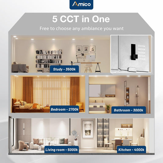 Amico 12-Pack 6" LED Recessed Ceiling Lights