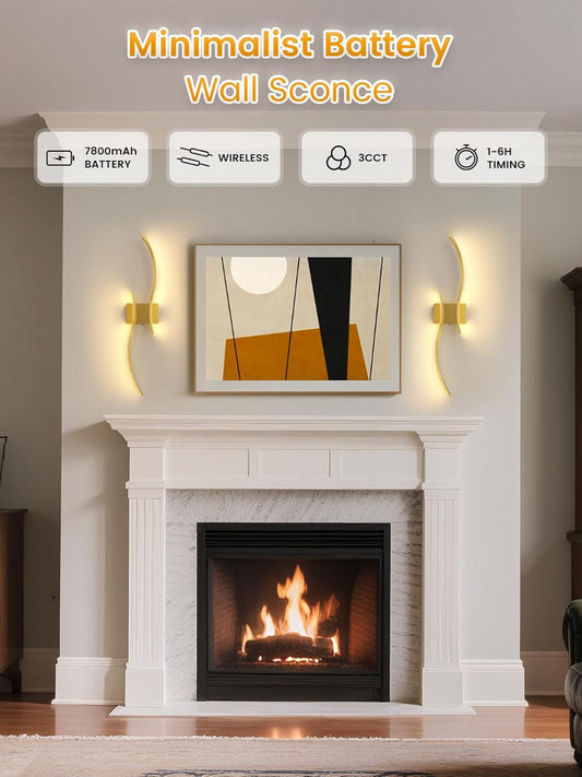 NIORSUN Battery Operated Wall Lights with Remote