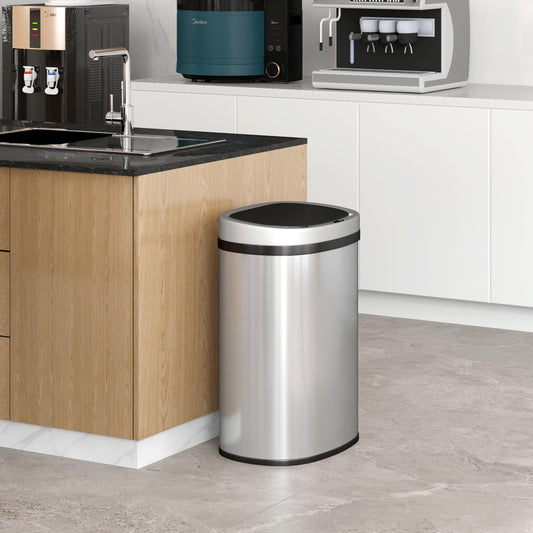 Kitchen Trash Can Automatic Stainless Steel