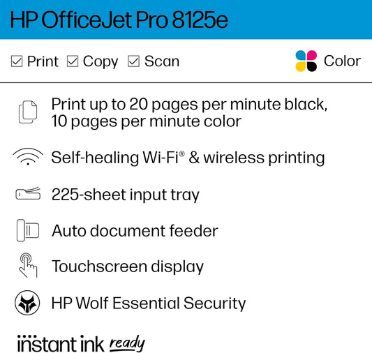 HP OfficeJet Pro Wireless All-in-One Color Inkjet Printer