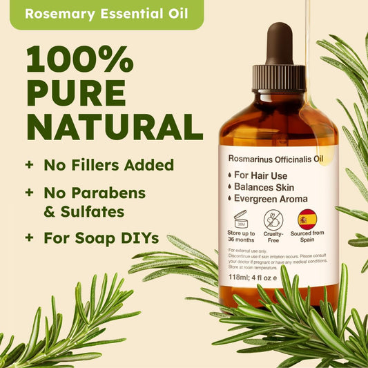 "100% Pure Rosemary Oil for Hair Growth