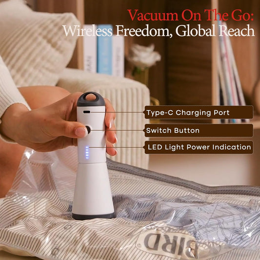 Vacuum Travel Bags with Rechargeable Pump