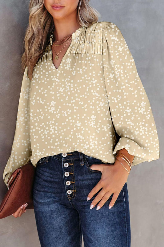 Long Sleeve Chiffon Floral Top Women