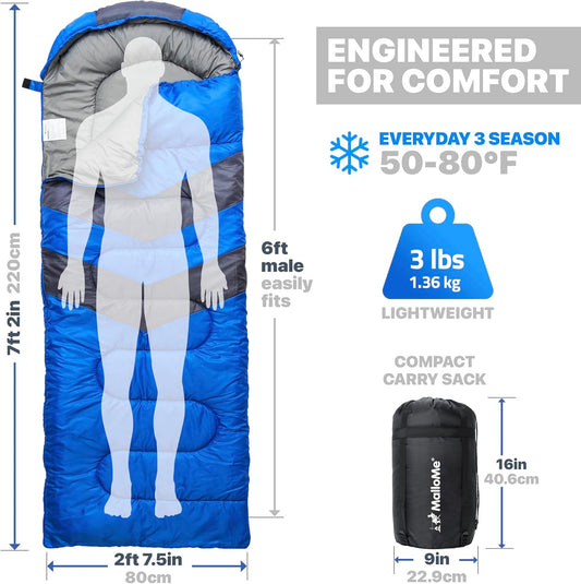 MalloMe Sleeping Bag – Lightweight Cold & Warm Camping