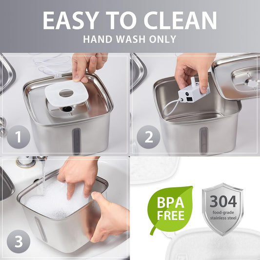 Veken 95oz Stainless Steel Cat Water Fountain