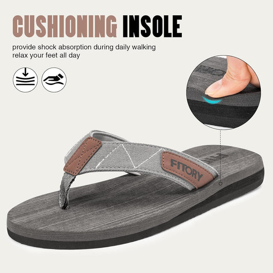 FITORY Men's Flip-Flops, Thongs Sandals