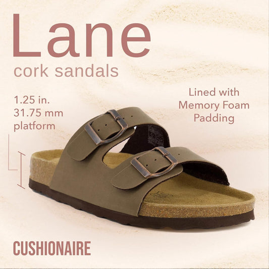 CUSHIONAIRE Women's Cork Footbed Sandals
