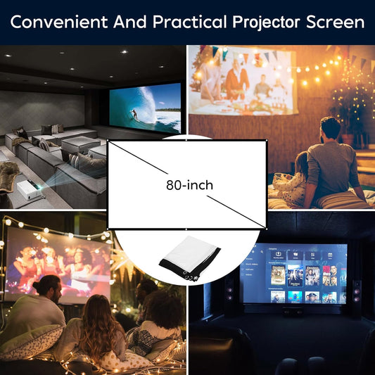 TMY Mini Bluetooth Projector – 1080P HD, Portable with Screen for Indoor/Outdoor