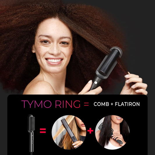 TYMO Hair Straightener Brush with 5 Temps