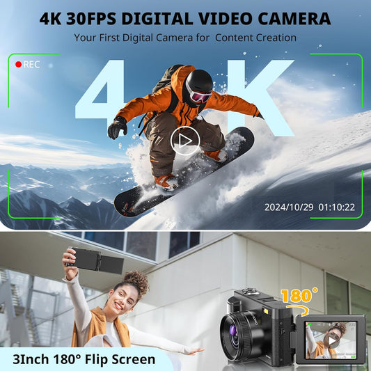 4K Digital Camera 48MP Vlogging Camera