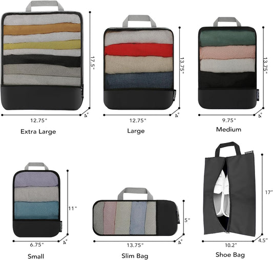 BAGAIL Compression Packing Cubes Travel Organizers
