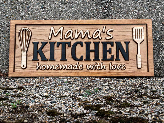 Personalized Wooden Kitchen Name Sign Gift