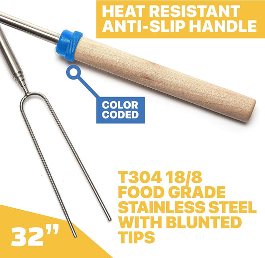 MalloMe S’mores Sticks – 32" Roasting Skewers