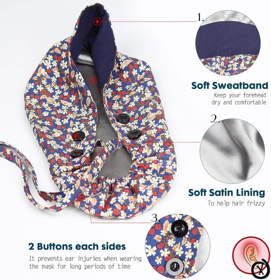 Scrub Caps Women Satin Lined Ponytail Surgical Caps