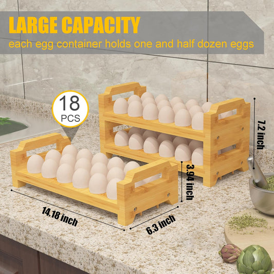 Farmhouse Bamboo Egg Display Rack