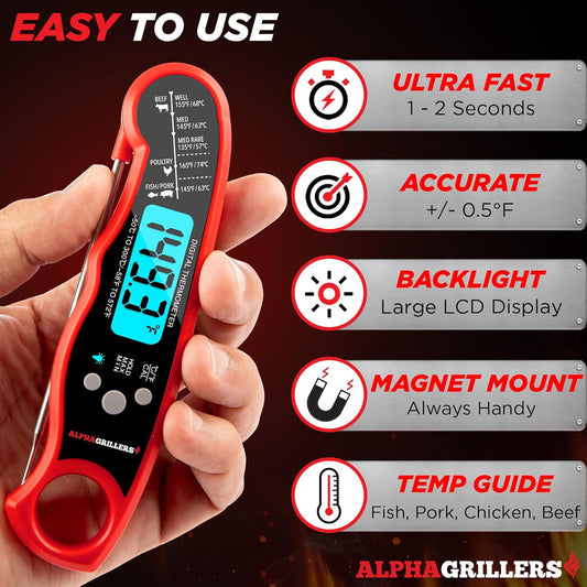Alpha Grillers Digital Instant Meat Thermometer