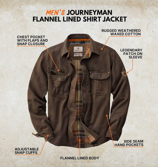 Legendary Whitetails Men's Flannel Lined Shirt Jacket