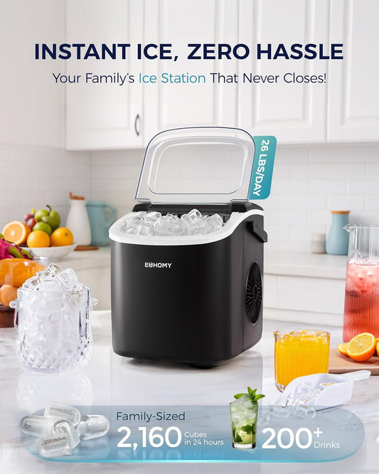 EUHOMY Countertop Ice Maker with Handle