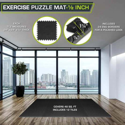 ProsourceFit Puzzle Exercise Mat for Home Gym