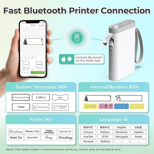 Label Maker – Wireless Mini Printer with Tape