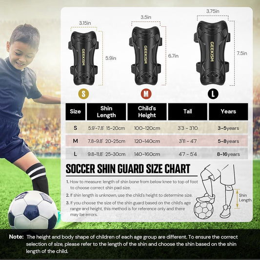 Kids Soccer Shin Guards with Sleeves