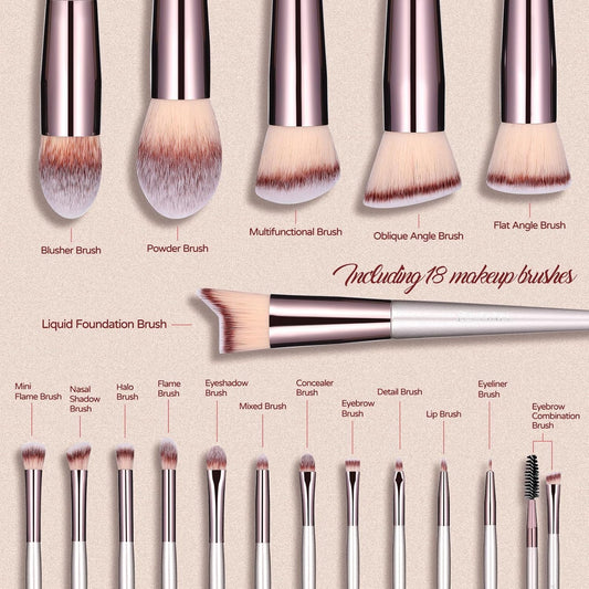 BS-MALL 18 Pcs Makeup Brush Set