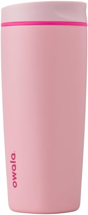 cOwala SmoothSip 12oz Insulated Coffee Tumbler – Reusable, BPA-Free, Pink