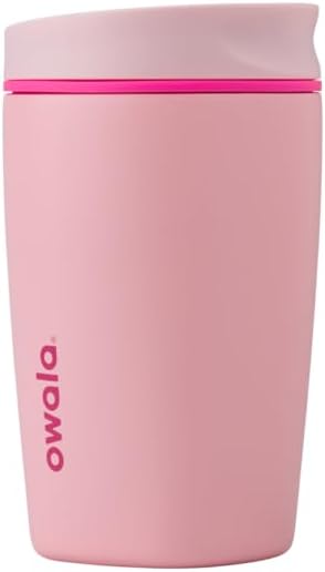 cOwala SmoothSip 12oz Insulated Coffee Tumbler – Reusable, BPA-Free, Pink