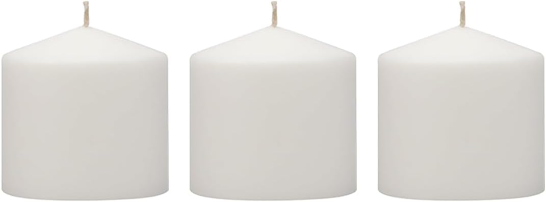 Stonebriar Unscented White Tall Pillar Candles