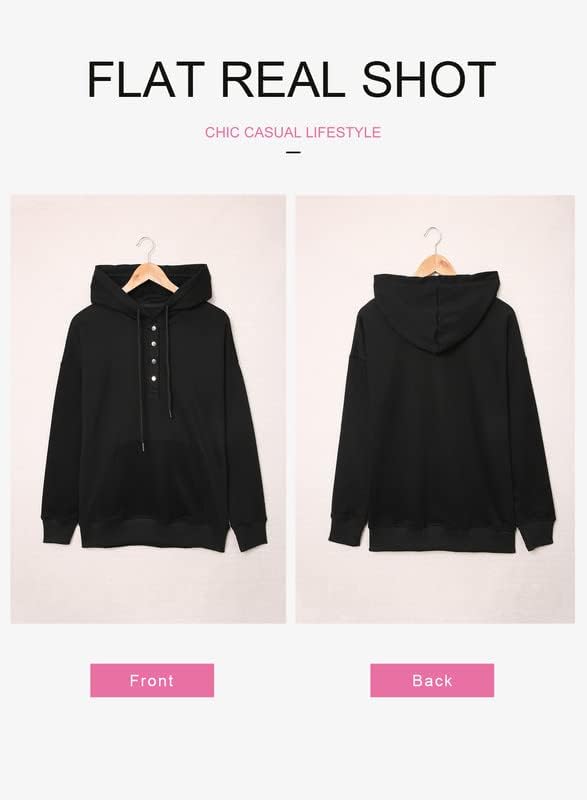 Dokotoo Womens 2025 Hoodies Button Collar Drawstring