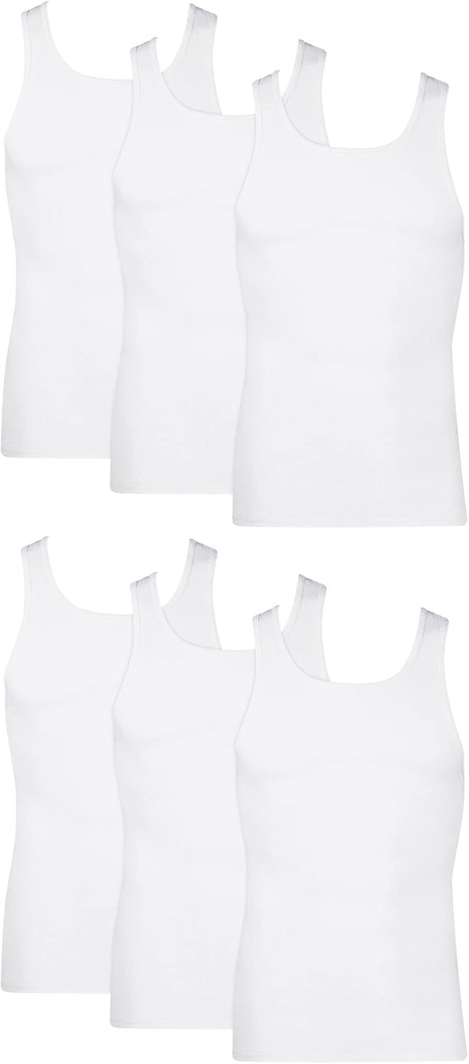 Hanes Men’s Ribbed Tank Undershirts