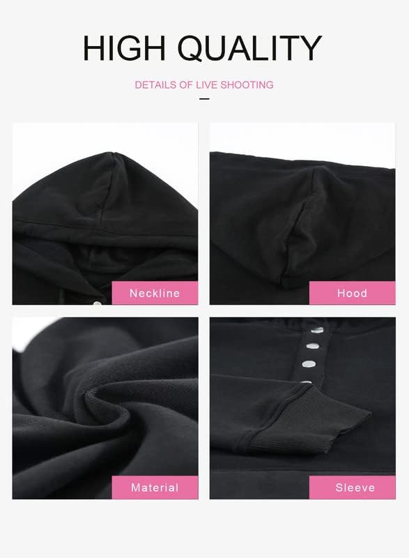 Dokotoo Womens 2025 Hoodies Button Collar Drawstring