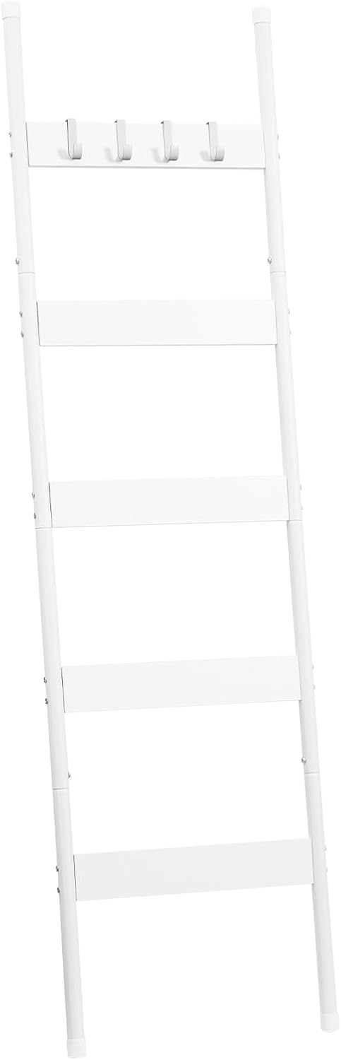 HOOBRO Blanket Ladder, 5-Tier Towel Rack with Hooks