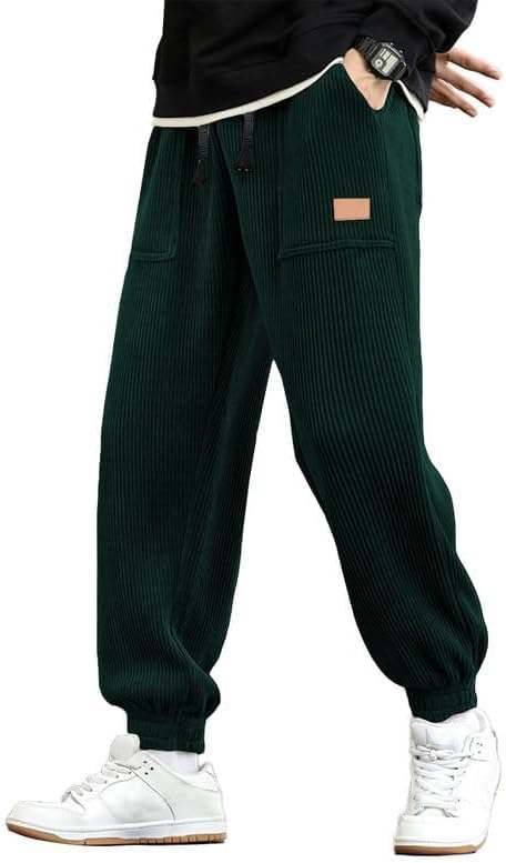 JMIERR Mens Corduroy Joggers Pants Casual Cargo Pants