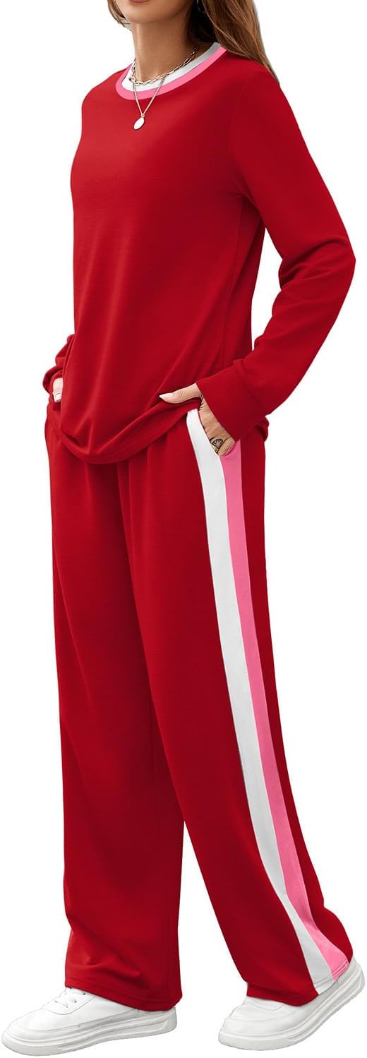 WIHOLL Wide Leg Sweatpants Set Women