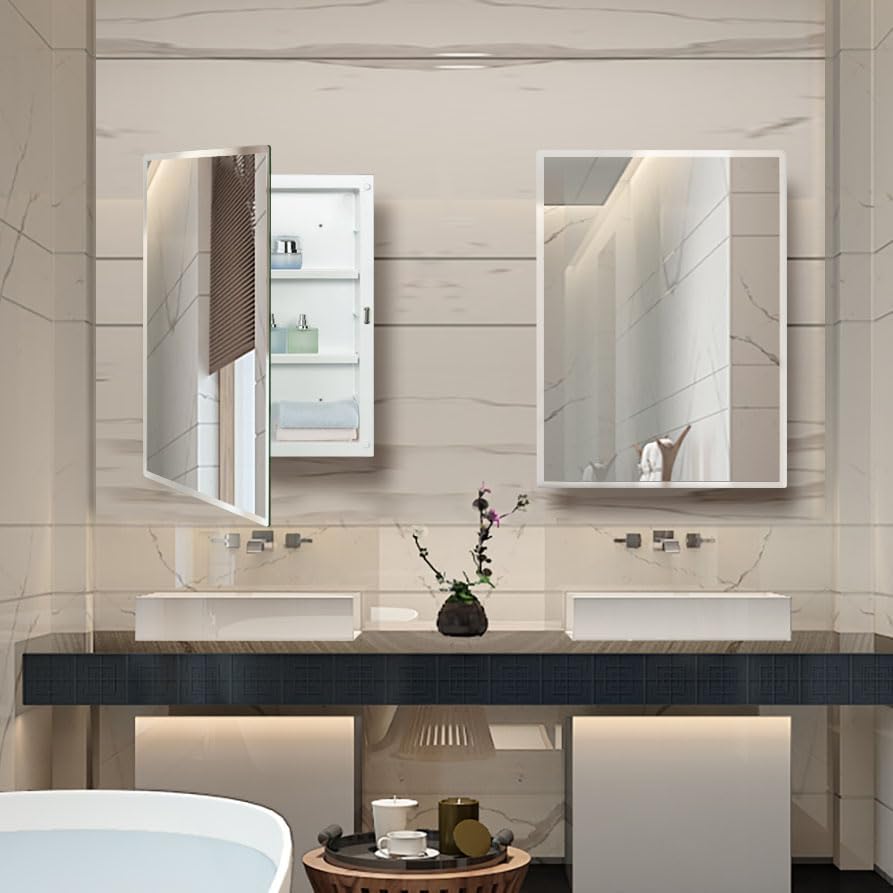 Plastic Bathroom Medicine Mirror Cabinet