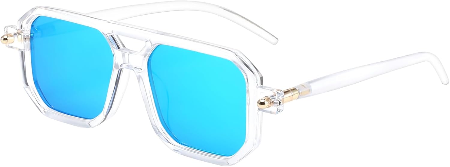 Vintage Flat Aviator Sunglasses for Women Men