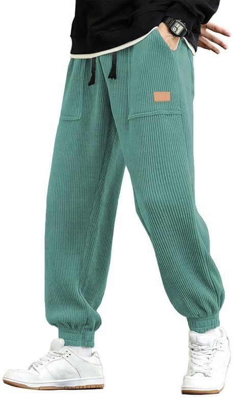 JMIERR Mens Corduroy Joggers Pants Casual Cargo Pants