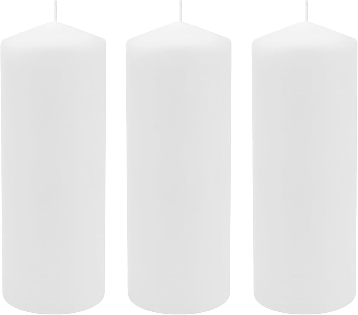 Stonebriar Unscented White Tall Pillar Candles