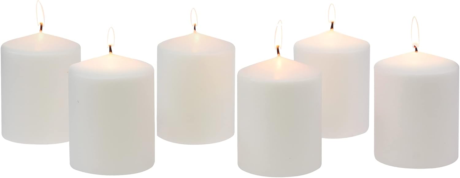 Stonebriar Unscented White Tall Pillar Candles
